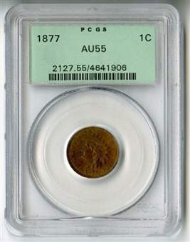 1877 Indian Head Cent Rare Key to Series PCGS AU55